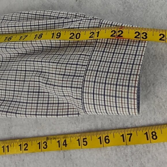 Nautica Classic Fit 100% Cotton Checkered Button Down Long Sleeve Shirt Size 18 - Picture 10 of 13
